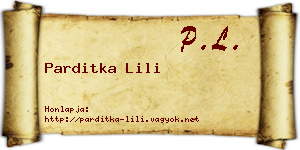 Parditka Lili névjegykártya