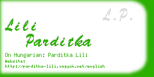 lili parditka business card